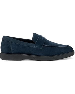 Geox Spherica Ec17 Suede Loafers - Blue