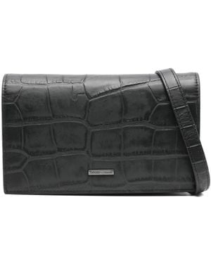 Emporio Armani Bolso de mano con efecto de piel de cocodrilo - Gris