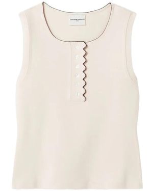 Claudie Pierlot Round Neck Knitted Top - White