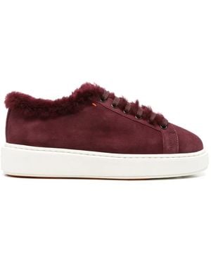Santoni Sneakers Clean Icon Con Bordo - Viola