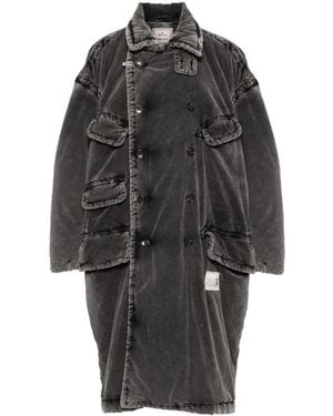 Maison Mihara Yasuhiro Steppmantel Aus Cord - Schwarz