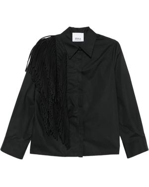 Erika Cavallini Semi Couture Fringe-Detail Shirt - Black