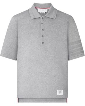 Thom Browne 4-Bar Jersey Polo Shirt - Grey