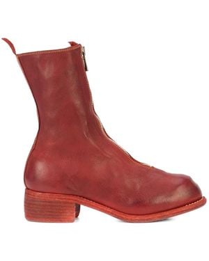 Guidi Front Zip Boots - Red