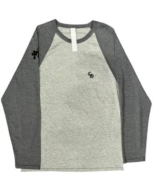 Chrome Hearts Cross-Patch Raglan-Sleeve T-Shirt - Grey