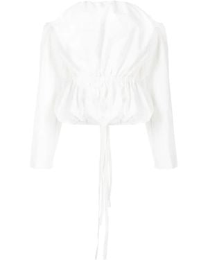 Christopher Esber Blusa A Maniche Lunghe - Bianco