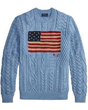 Polo Ralph Lauren Pullover Mit Flaggenmotiv - Blau