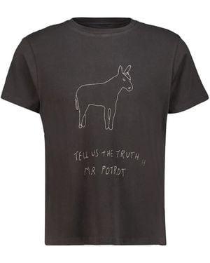 BAZISZT Donkey-Embroidered T-Shirt - Black