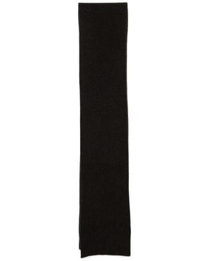N.Peal Cashmere Ribbed Cashmere Scarf - Black