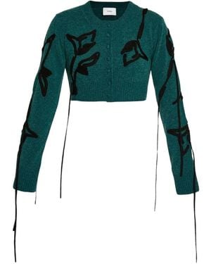 Erdem フローラル カーディガン - グリーン