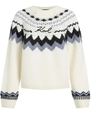 KARL LAGERFELD Jersey De Punto Alpino - Blanco