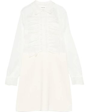 P.A.R.O.S.H. Ruffled Shirt Dress - White