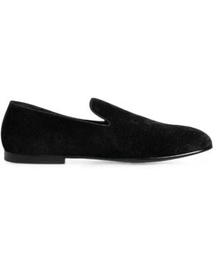 Dolce & Gabbana Jacquard Velvet Loafers - Black