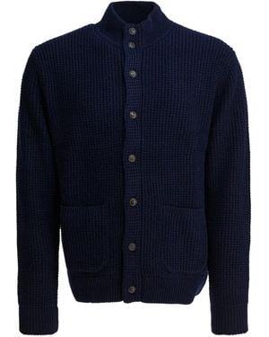 Polo Ralph Lauren Cardigan En Maille Gaufrée - Bleu