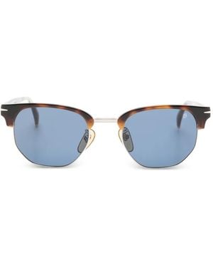 David Beckham Lunettes De Vue Géométriques À Effet Écaille De Tortue - Blue