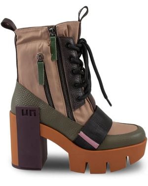 United Nude Botas Grip Combat Mid con plataforma de 100 mm - Marrón