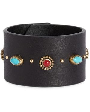 Momoní Saguaro Studded Leather Bracelet - Black