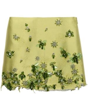 Prada Embellished Mini Skirt - Green