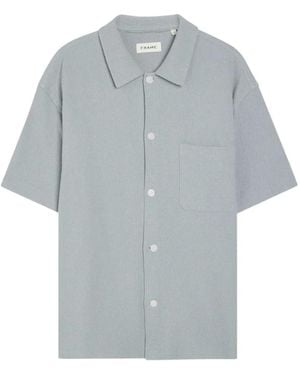FRAME Textured Short-Sleeve Shirt - Grey