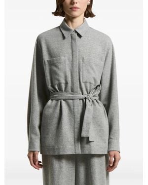 Peserico Belted Pocket Shirt - Gray