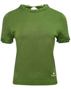 ShuShu/Tong Trui Met Korte Mouwen En Kanten Afwerking - Groen