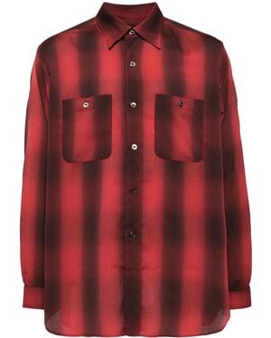 Needles Plaid Check-Print Long-Sleeve Shirt - Red