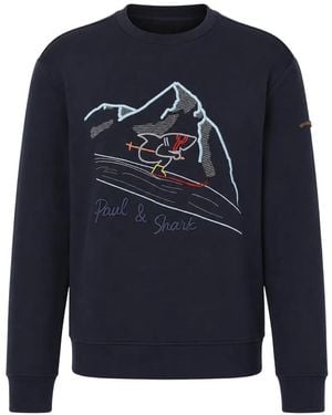 Paul & Shark Embroidered-Details Jumper - Blue