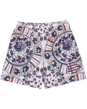 Eric Emanuel Rooster-Print Track Shorts - White