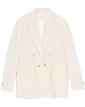 forte_forte Wool Viscose Twill Regular Jacket - White