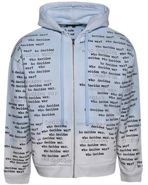 Who Decides War Scripture Zip-Up Hoodie - Blue