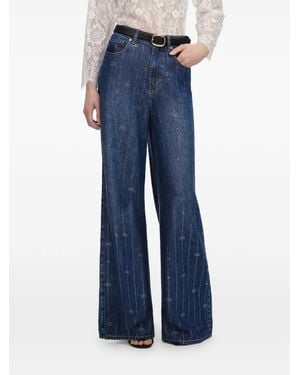 Self-Portrait Weite Jeans Mit Pailletten - Blau