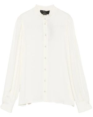 Twinset Chevron-Pattern Ruffled-Collar Shirt - White