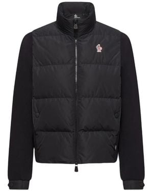 Moncler Veste Matelassée À Empiècements Imprimés - Noir