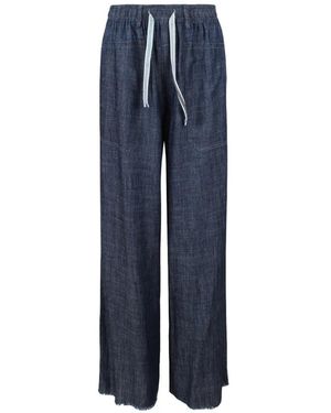 NOUMENO CONCEPT Drawstring Frayed Jeans - Blue