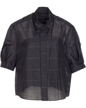 Sacai チェック ショートスリーブシャツ - グレー