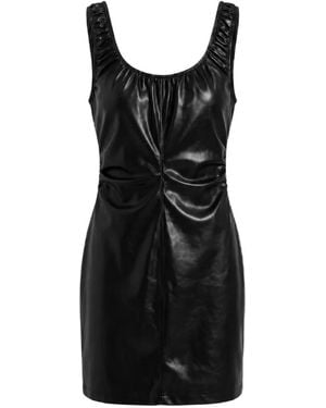 Yigal Azrouël Ines Ruched Leather Mini Dress - Black