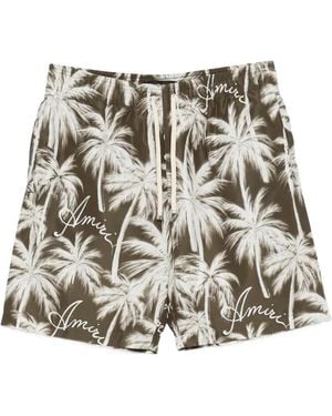Amiri Shorts Da Bagno Con Stampa Palme - Verde