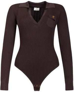 Elisabetta Franchi Gestrickter Body Mit Lochstickerei - Lila