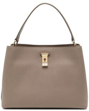 Bally Top Handle Lock Shoulder Bag - Natural