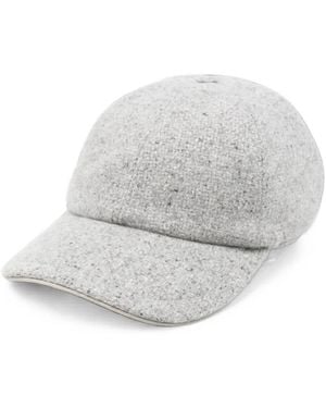 Eleventy Bouclé-Texture Baseball Cap - White