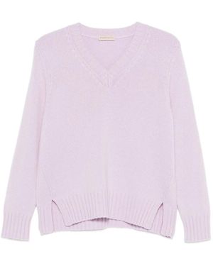 Purotatto V-Ausschnitt-Pullover Mit Schlitz - Pink