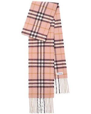 Burberry Narrow Check Cashmere Scarf - White