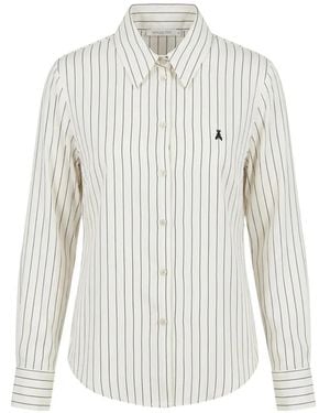 Patrizia Pepe Striped Long-Sleeve Shirt - White