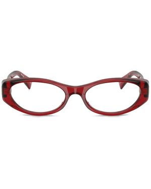 Miu Miu Oval Frame Glasses - Red