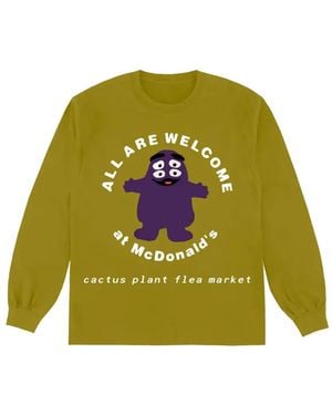 Travis Scott X Cactus Plant Flea Market X Mcdonald's T-Shirt Grimace A Maniche Lunghe - Verde