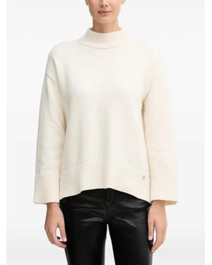 DKNY Ribbed High-Neck Jumper - White