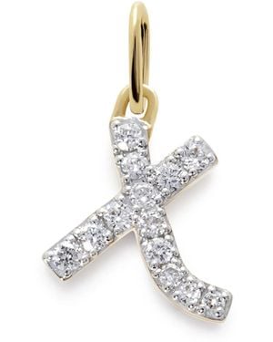 Monica Vinader Collar en oro amarillo de 14 ct con diamantes y charm L - Blanco