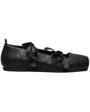 SINE & COSINE Hannes Leather Ballet Flats - Black