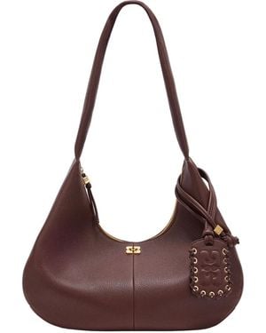 Ganni Medium Hobo Tote Bag - Brown
