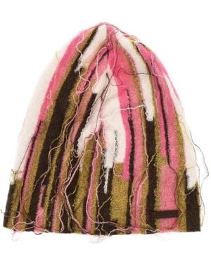DSquared² Distressed-Effect Beanie Hat - Pink